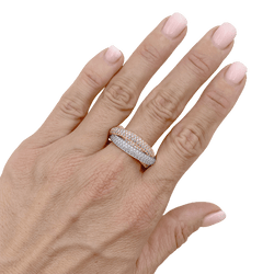 Bague Alliance CARTIER "Trinity" en or blanc, or jaune, or rose et diamants - Castafiore