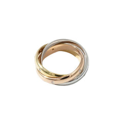 Bague Alliance CARTIER "Trinity" en or blanc, or jaune, or rose et diamants - Castafiore