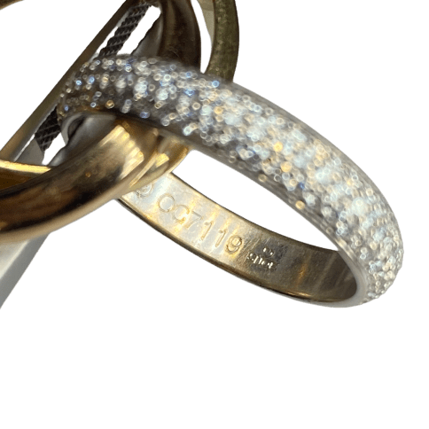 Bague Alliance CARTIER "Trinity" en or blanc, or jaune, or rose et diamants - Castafiore