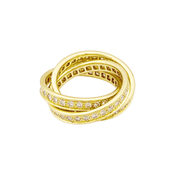 Bague Alliance CARTIER "Trinity" en or jaune et diamants - Castafiore
