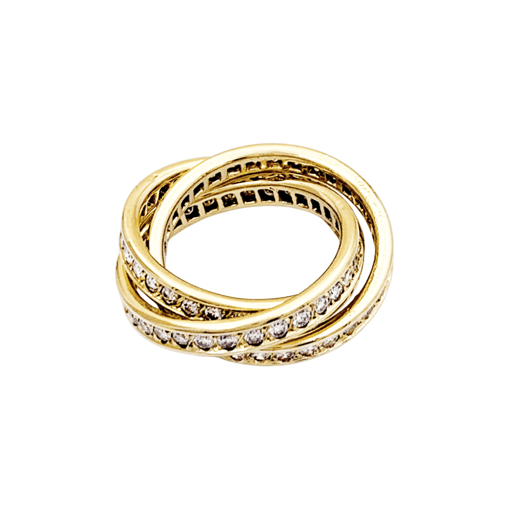 Bague Alliance CARTIER "Trinity" en or jaune et diamants - Castafiore
