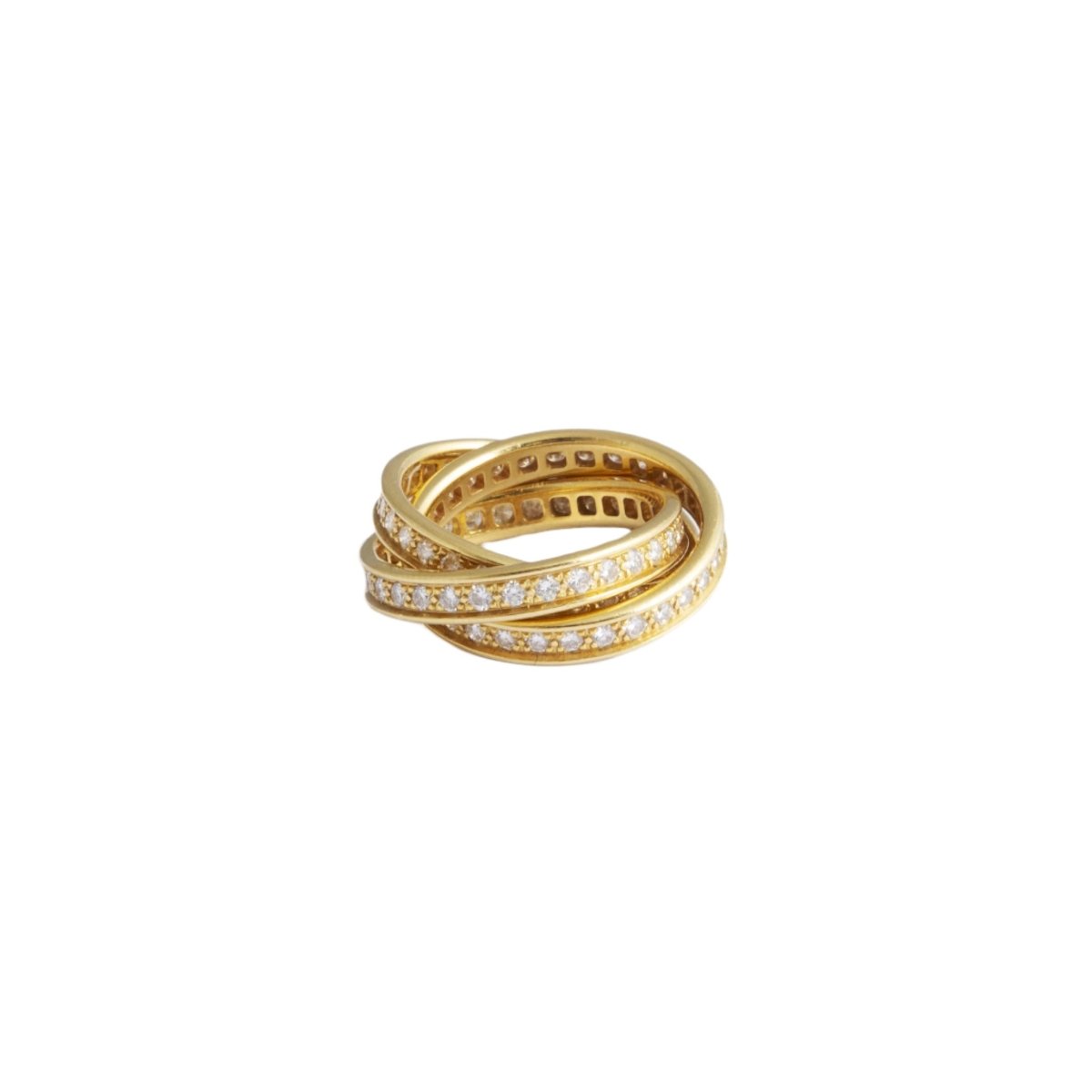 Bague Alliance CARTIER "Trinity" en or jaune et diamants - Castafiore