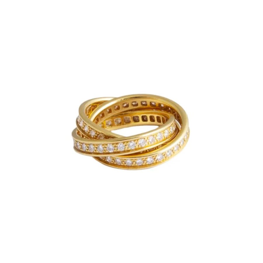 Bague Alliance CARTIER "Trinity" en or jaune et diamants - Castafiore