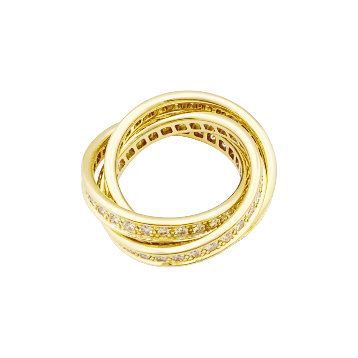 Bague Alliance CARTIER "Trinity" en or jaune et diamants - Castafiore