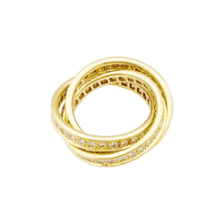 Bague Alliance CARTIER "Trinity" en or jaune et diamants - Castafiore