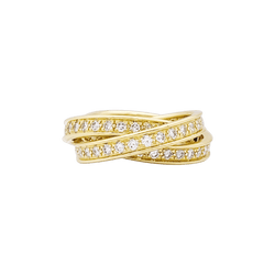 Bague Alliance CARTIER "Trinity" en or jaune et diamants - Castafiore
