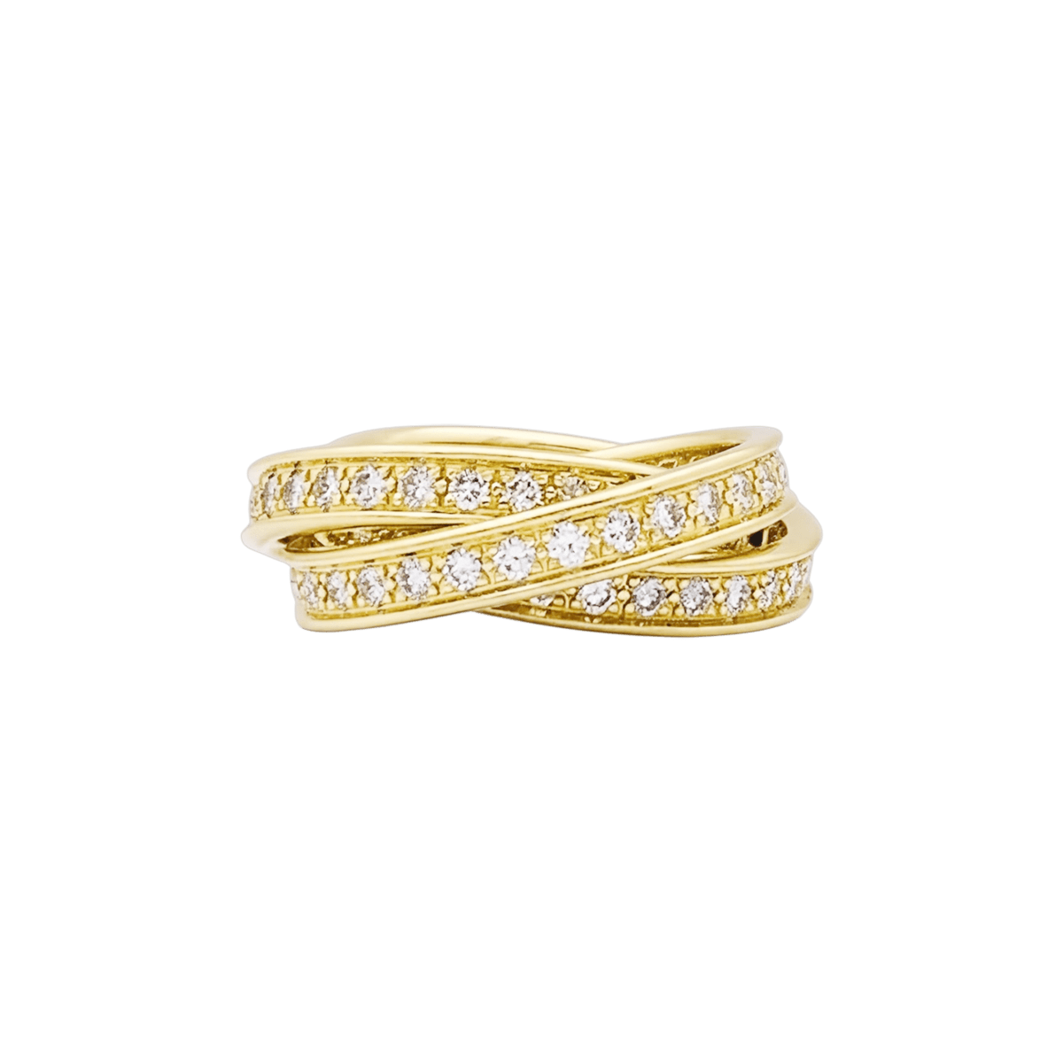 Bague Alliance CARTIER "Trinity" en or jaune et diamants - Castafiore