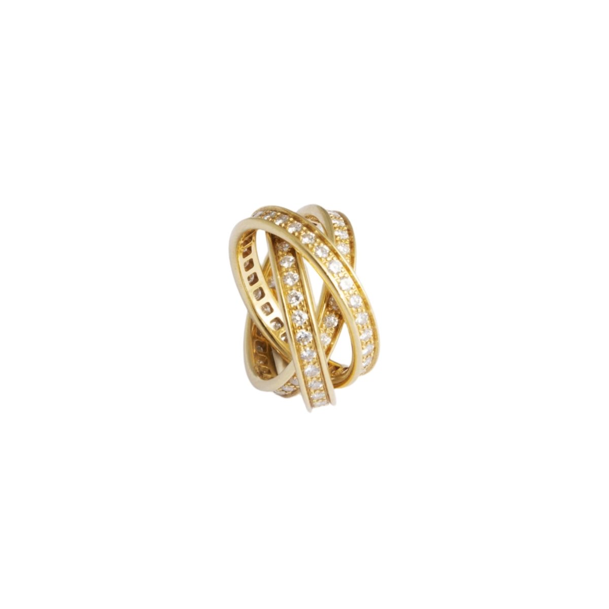 Bague Alliance CARTIER "Trinity" en or jaune et diamants - Castafiore