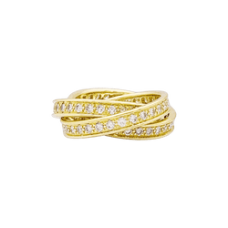 Bague Alliance CARTIER "Trinity" en or jaune et diamants - Castafiore
