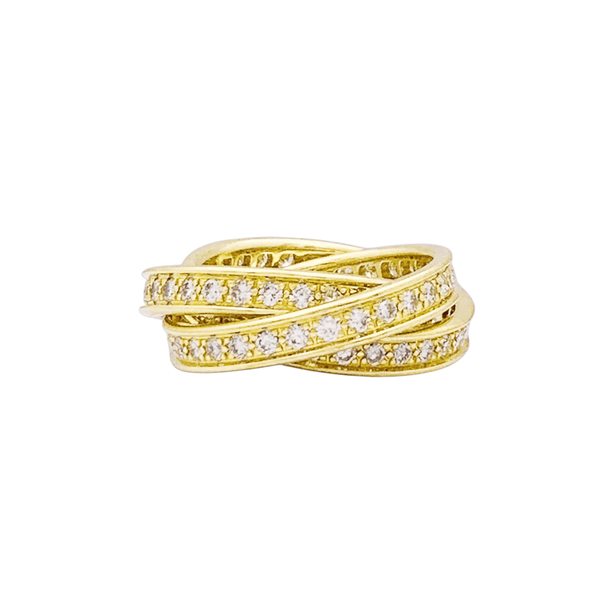 Bague Alliance CARTIER "Trinity" en or jaune et diamants - Castafiore