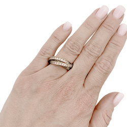Bague Alliance CARTIER "Trinity" en or jaune et diamants - Castafiore
