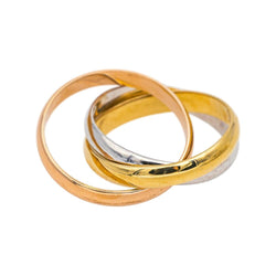 Bague Alliance CARTIER "Trinity" en or jaune, or blanc et or rose - Castafiore