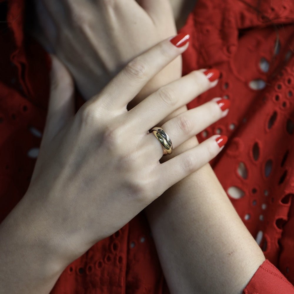 Bague Alliance CARTIER "Trinity" en or jaune, or blanc et or rose - Castafiore
