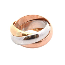 Bague Alliance CARTIER "Trinity" en or jaune, or blanc et or rose - Castafiore