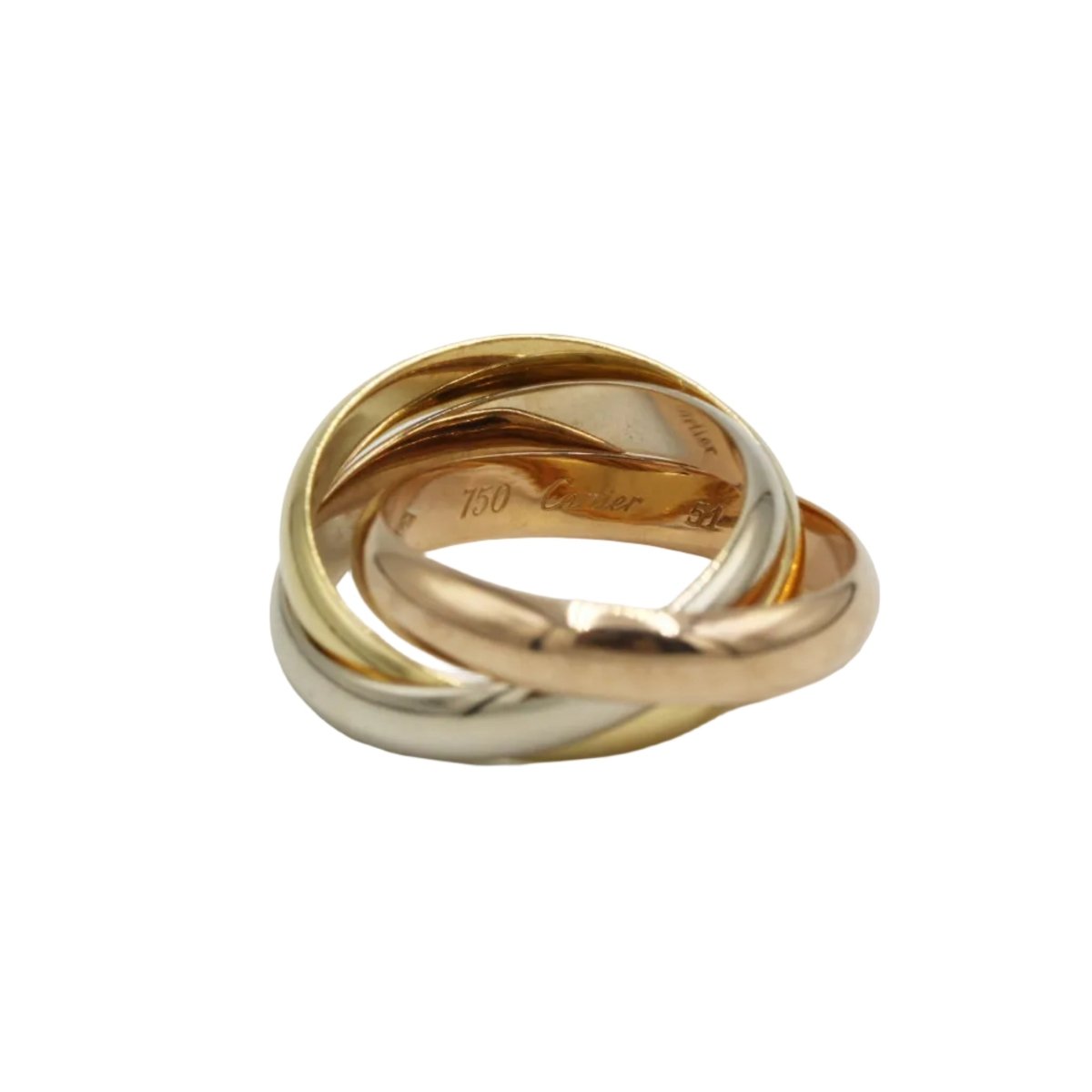 Bague Alliance CARTIER "Trinity" en or jaune, or blanc, et or rose - Castafiore
