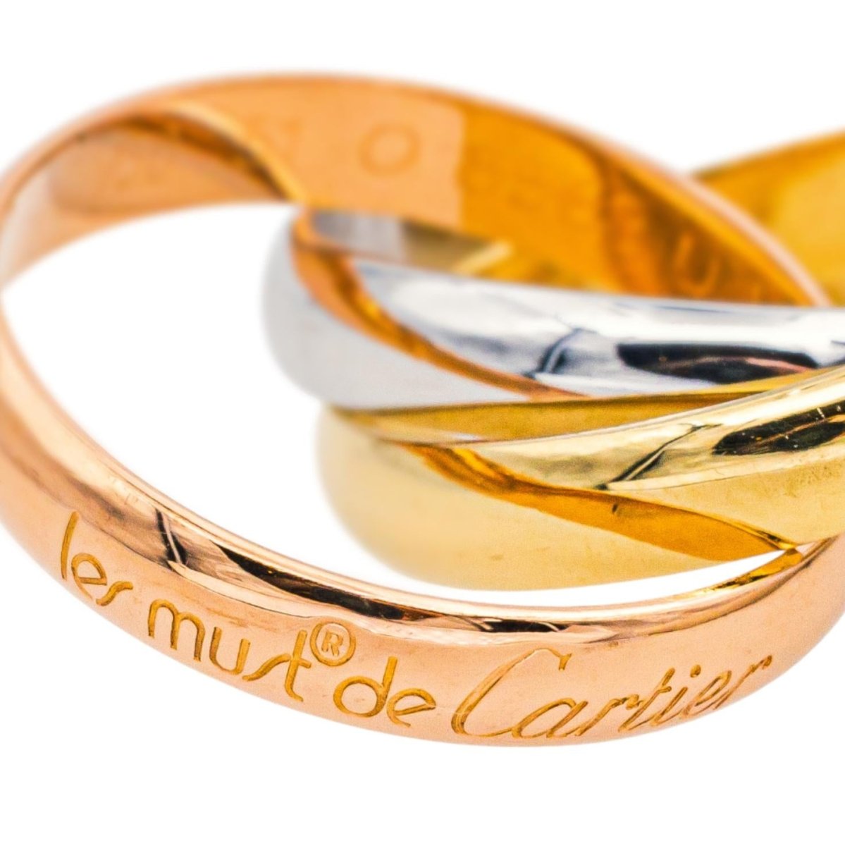 Bague Alliance CARTIER "Trinity" en or jaune, or blanc et or rose - Castafiore