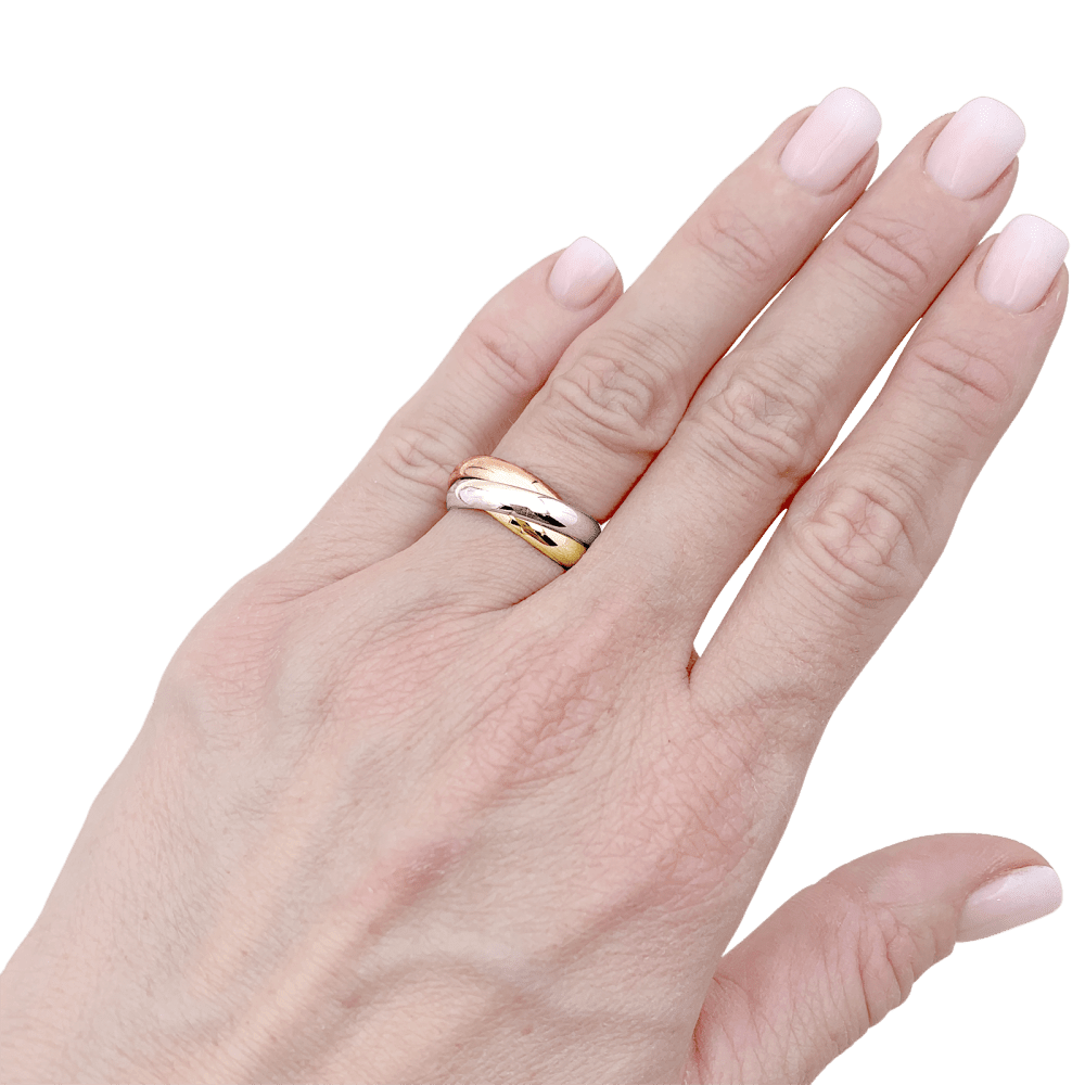 Bague Alliance CARTIER "Trinity" en or jaune, or blanc et or rose - Castafiore