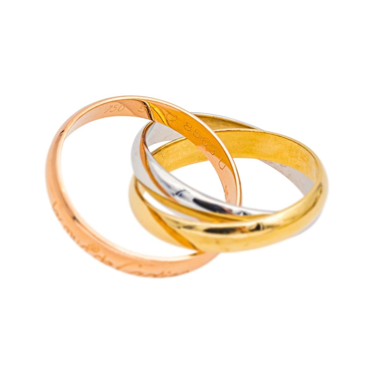 Bague Alliance CARTIER "Trinity" en or jaune, or blanc et or rose - Castafiore