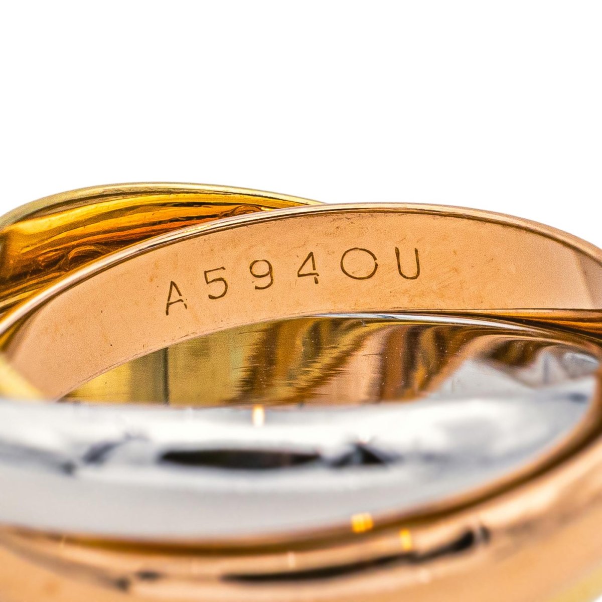 Bague Alliance CARTIER "Trinity" en or jaune, or blanc et or rose - Castafiore