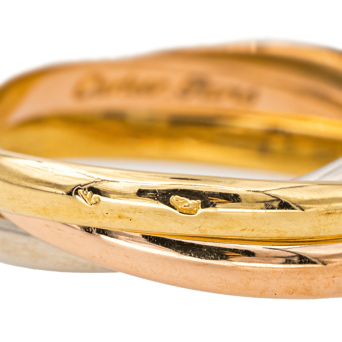 Bague Alliance CARTIER "Trinity" en or jaune, or blanc et or rose - Castafiore