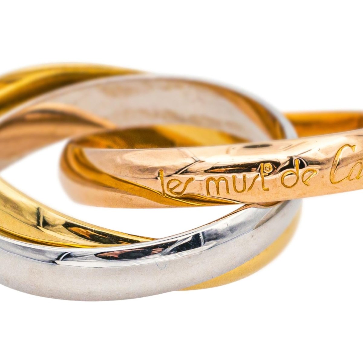 Bague Alliance CARTIER "Trinity" en or jaune, or blanc et or rose - Castafiore