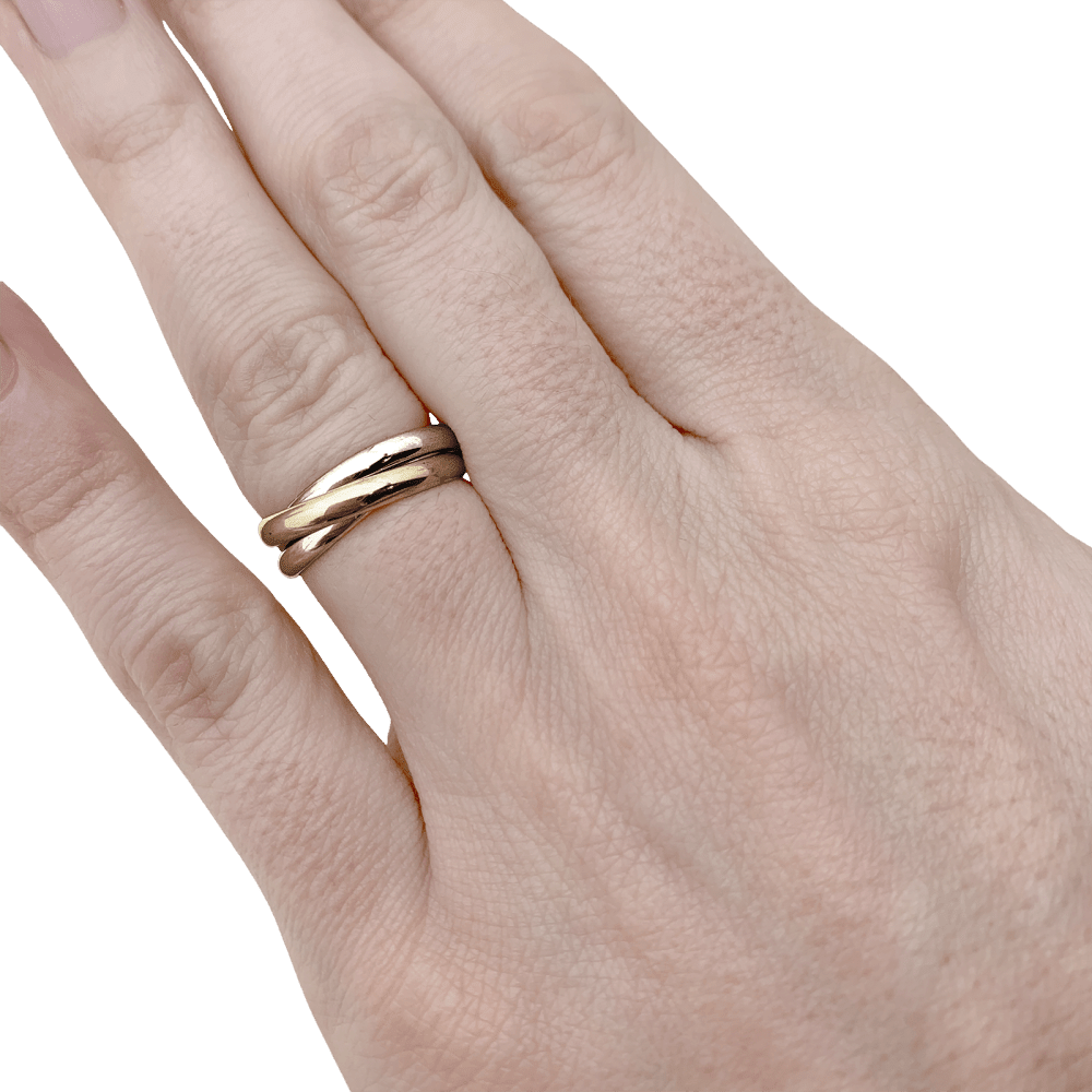 Bague Alliance CARTIER "Trinity" en or jaune, or blanc et or rose - Castafiore