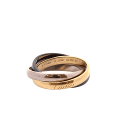 Bague Alliance CARTIER "Trinity" en or jaune, or blanc, or rose et céramique - Castafiore