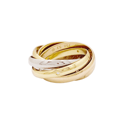 Bague Alliance CARTIER "Trinity" en or jaune, or blanc, or rose et diamants - Castafiore