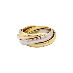 Bague Alliance CARTIER "Trinity" en or jaune, or blanc, or rose et diamants - Castafiore