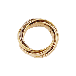 Bague Alliance CARTIER "Trinity" en or jaune, or blanc, or rose et diamants - Castafiore