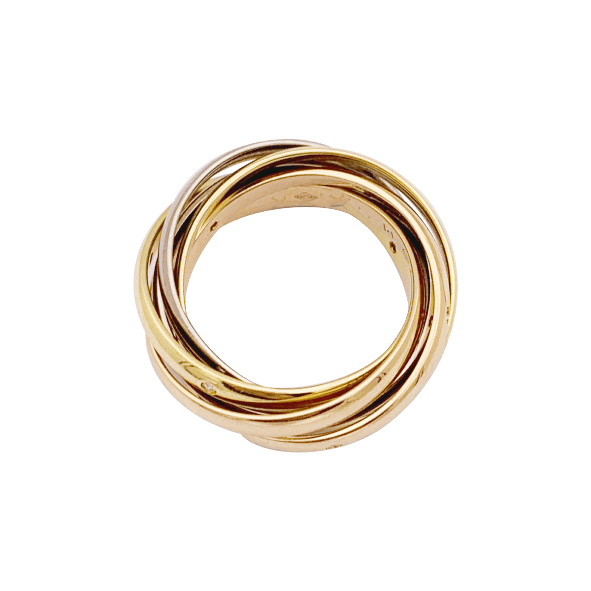 Bague Alliance CARTIER "Trinity" en or jaune, or blanc, or rose et diamants - Castafiore