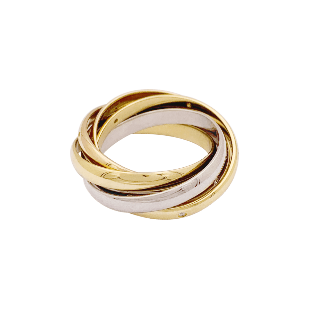 Bague Alliance CARTIER "Trinity" en or jaune, or blanc, or rose et diamants - Castafiore