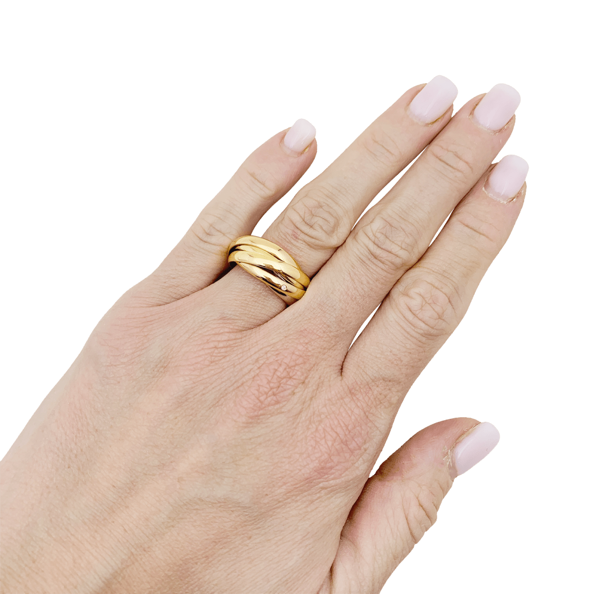 Bague Alliance CARTIER "Trinity" en or jaune, or blanc, or rose et diamants - Castafiore