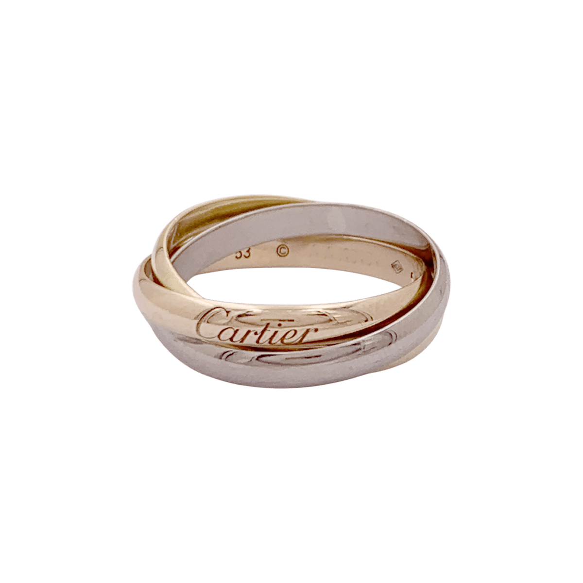 Bague Alliance CARTIER "Trinity" en or jaune, or rose et or blanc - Castafiore