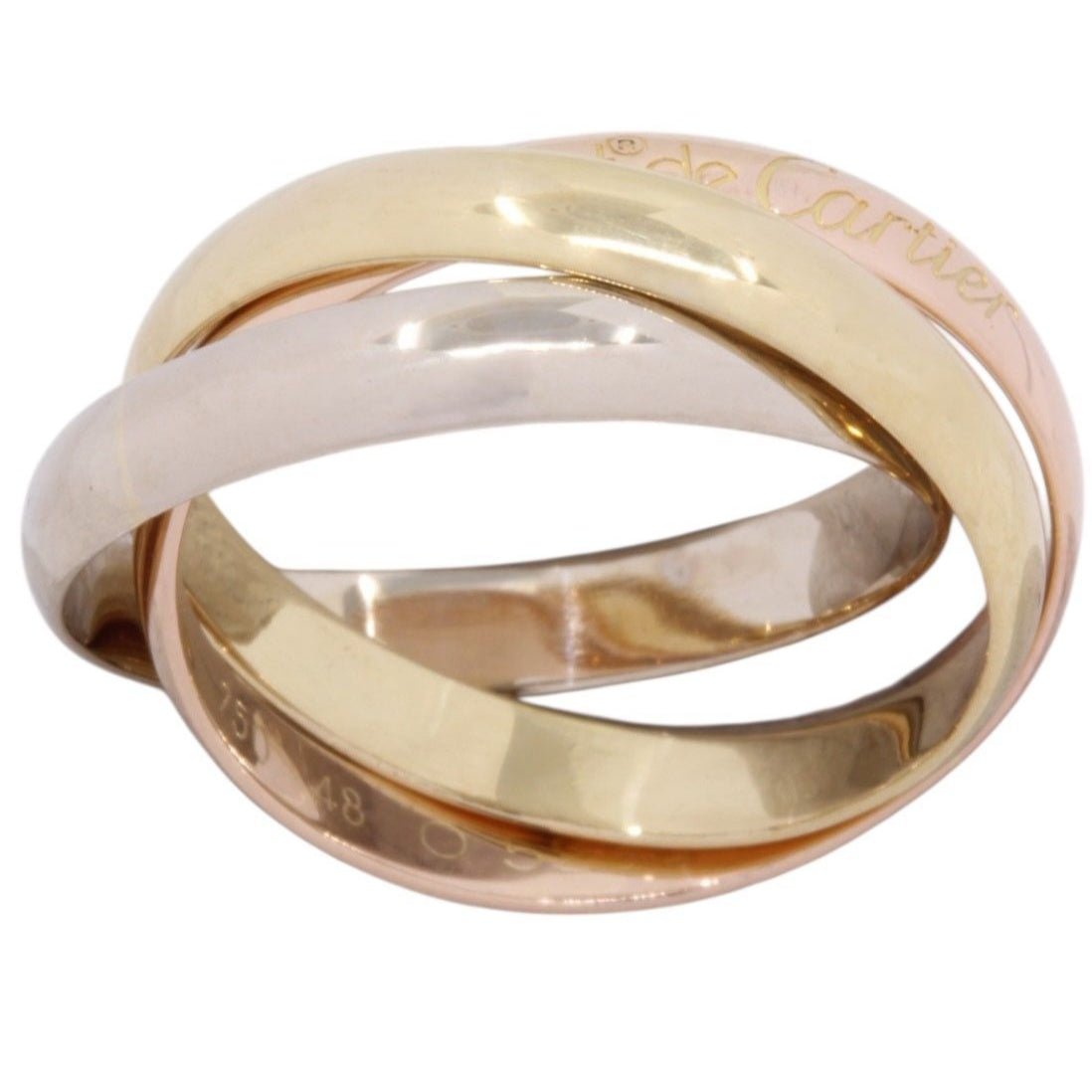 Bague Alliance CARTIER "Trinity" en or jaune, or rose et or blanc - Castafiore