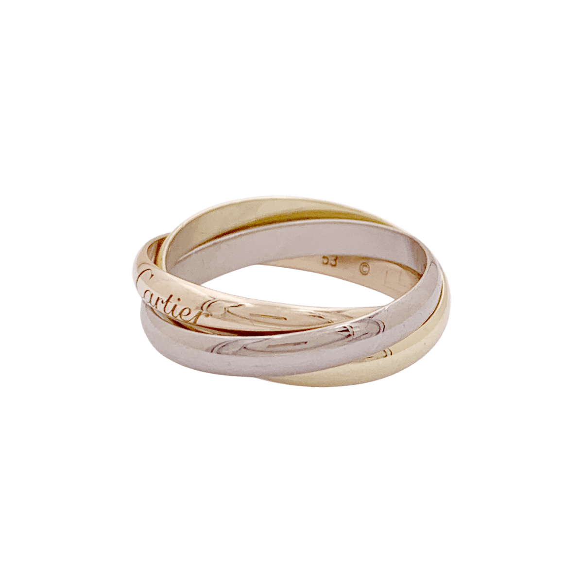 Bague Alliance CARTIER "Trinity" en or jaune, or rose et or blanc - Castafiore