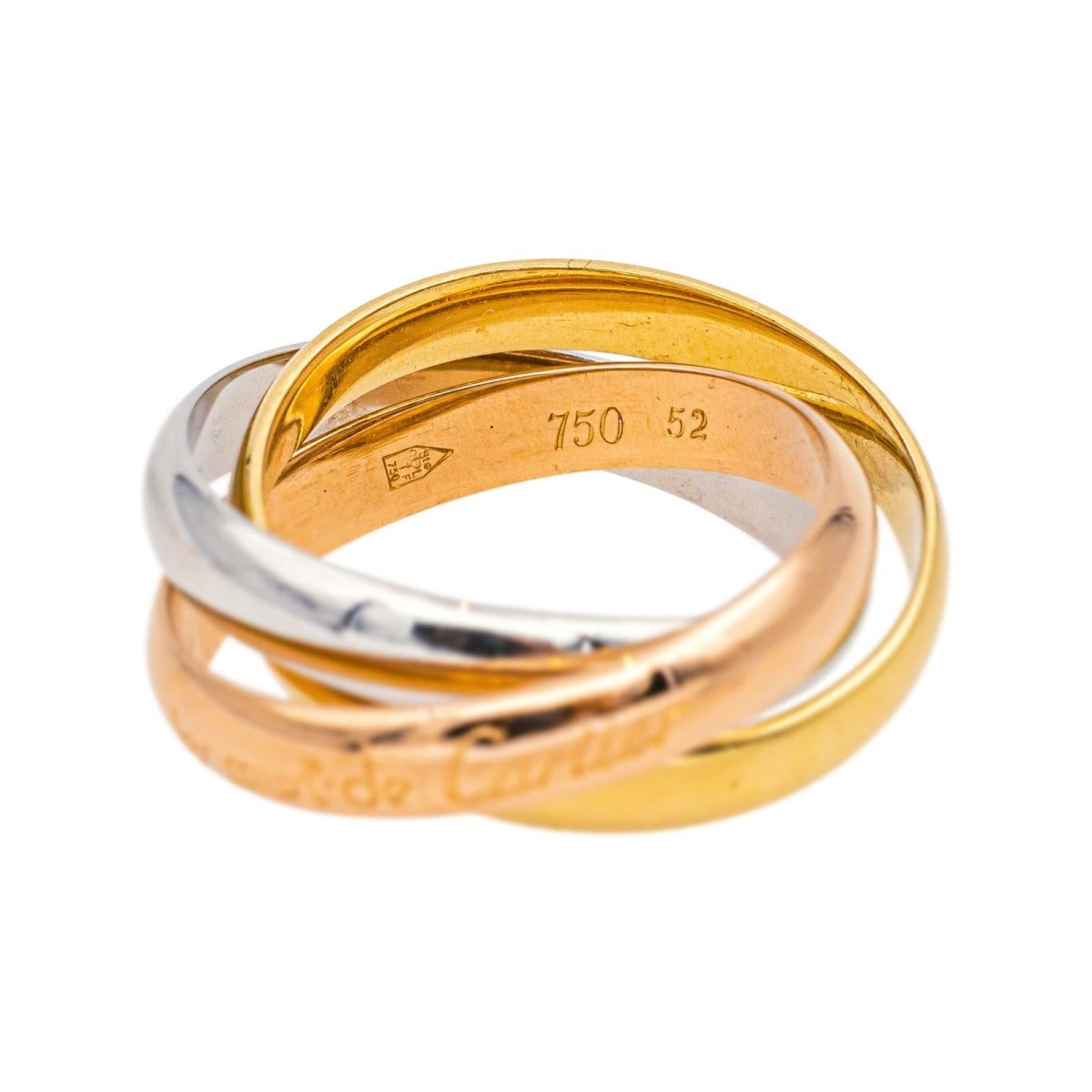 Bague Alliance CARTIER "Trinity" en or rose, or jaune et or blanc - Castafiore