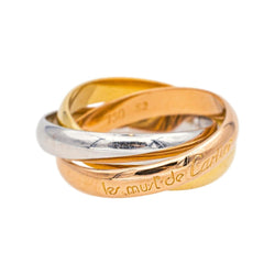 Bague Alliance CARTIER "Trinity" en or rose, or jaune et or blanc - Castafiore