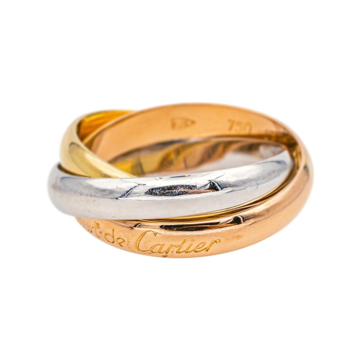 Bague Alliance CARTIER "Trinity" en or rose, or jaune et or blanc - Castafiore