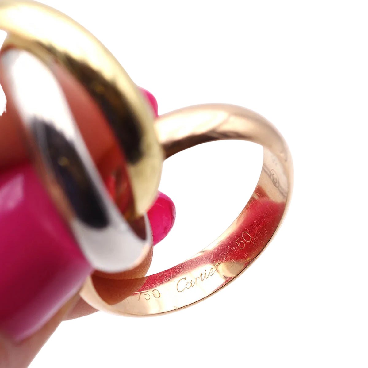 Bague Alliance CARTIER "Trinity" GM en or blanc, or jaune et or rose - Castafiore