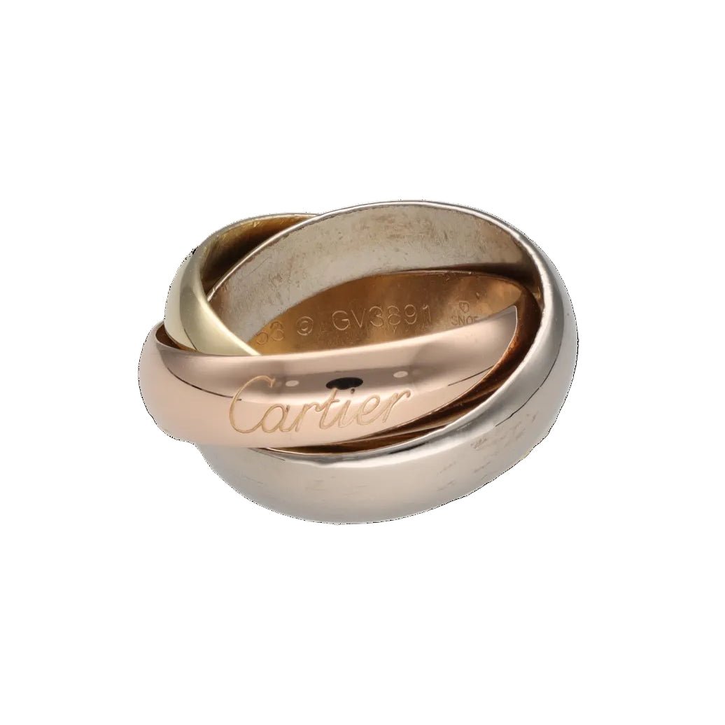 Bague Alliance CARTIER "Trinity" GM en or blanc, or jaune et or rose - Castafiore