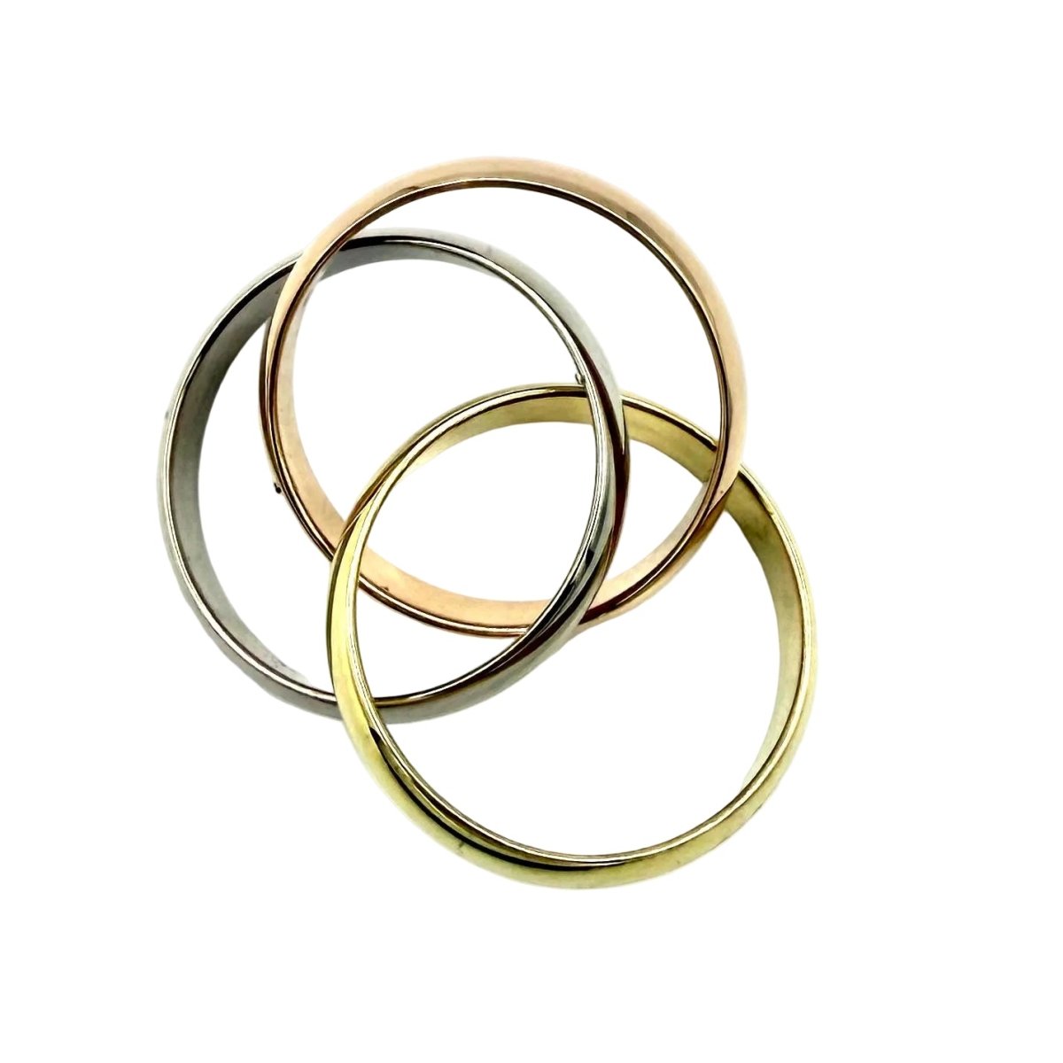 Bague Alliance CARTIER "Trinity" MM en or blanc, or jaune et or rose - Castafiore