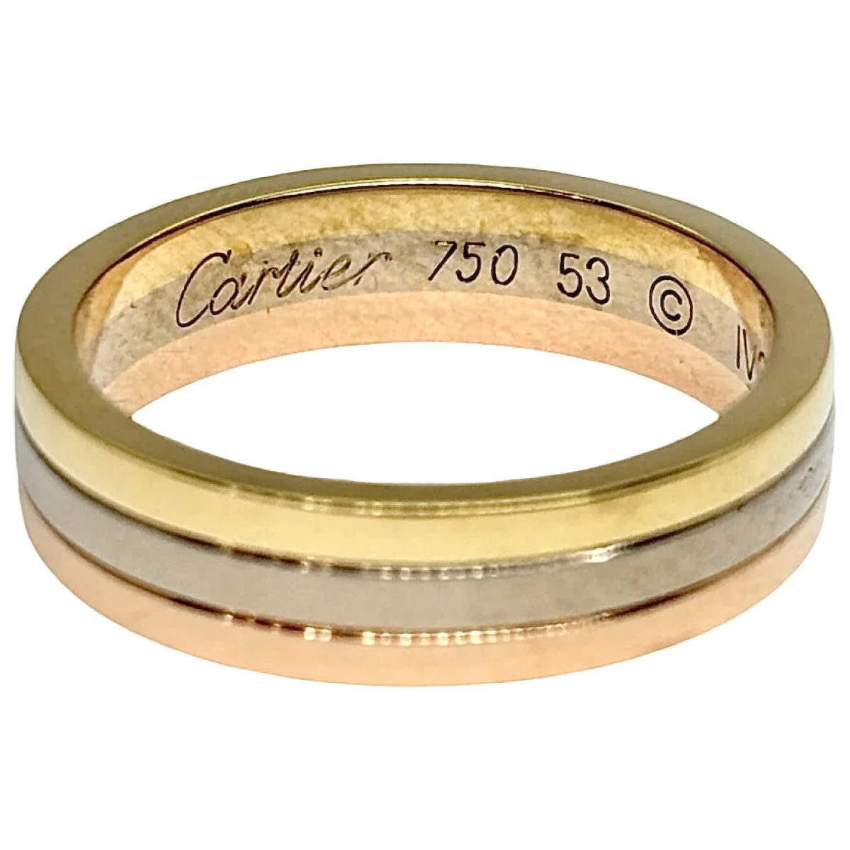 Bague Alliance CARTIER "Vendôme Louis Cartier" en or blanc, or jaune et or rose - Castafiore