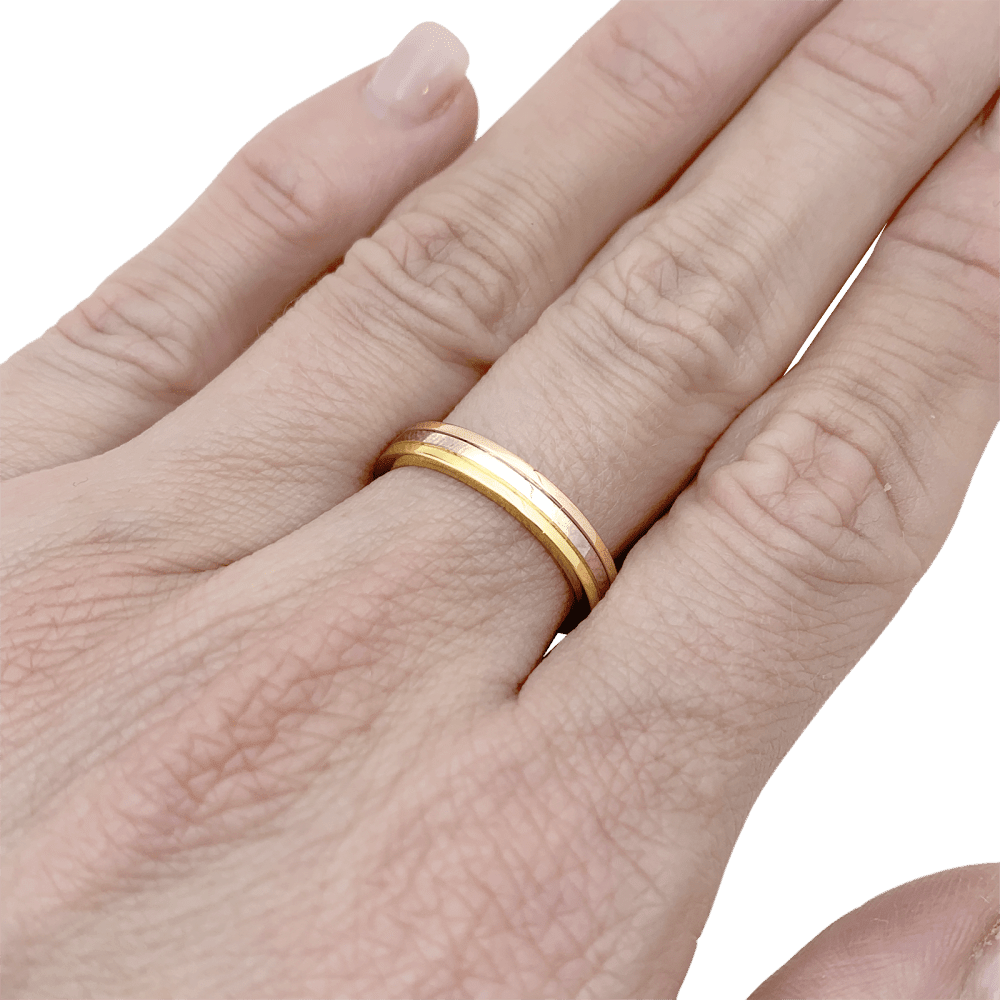 Bague Alliance CARTIER "Vendôme Louis Cartier" en or jaune, or blanc et or rose - Castafiore