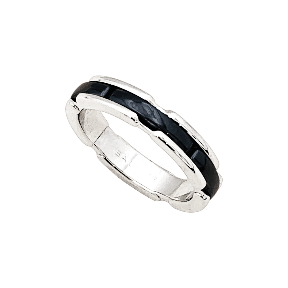 Bague Alliance CHANEL "Ultra" en or blanc et céramique - Castafiore