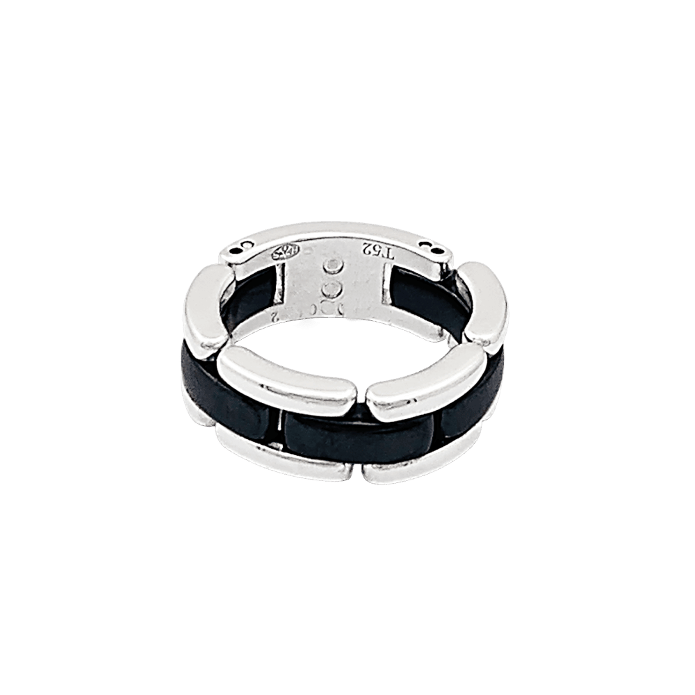 Bague Alliance CHANEL "Ultra" en or blanc et céramique - Castafiore