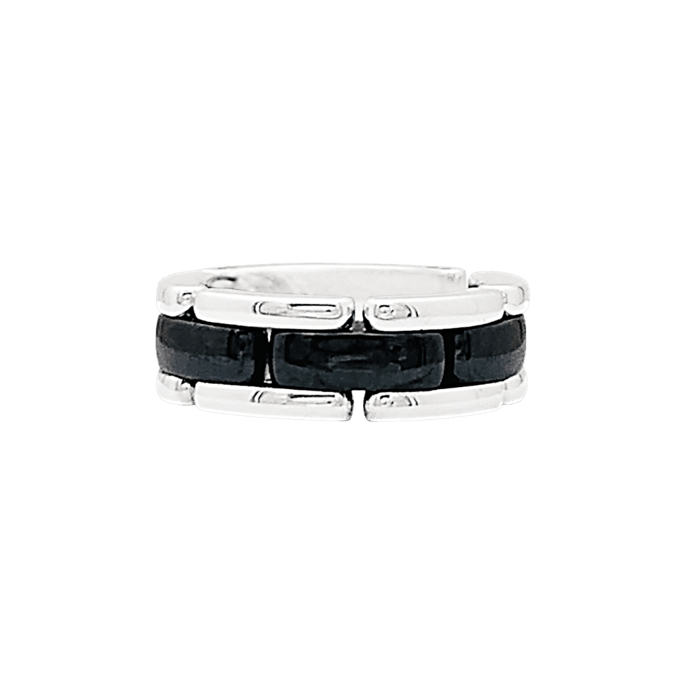 Bague Alliance CHANEL "Ultra" en or blanc et céramique - Castafiore