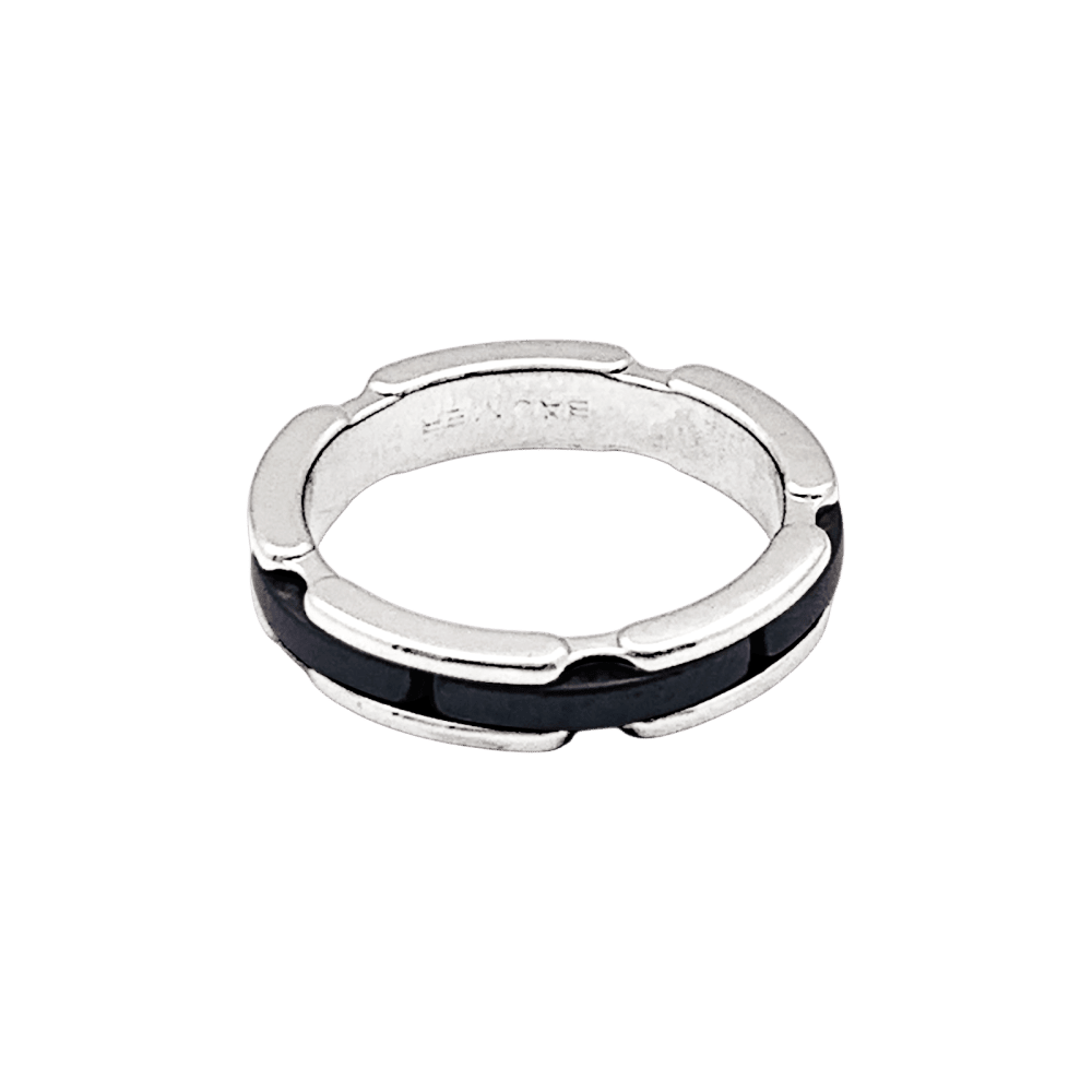 Bague Alliance CHANEL "Ultra" en or blanc et céramique - Castafiore