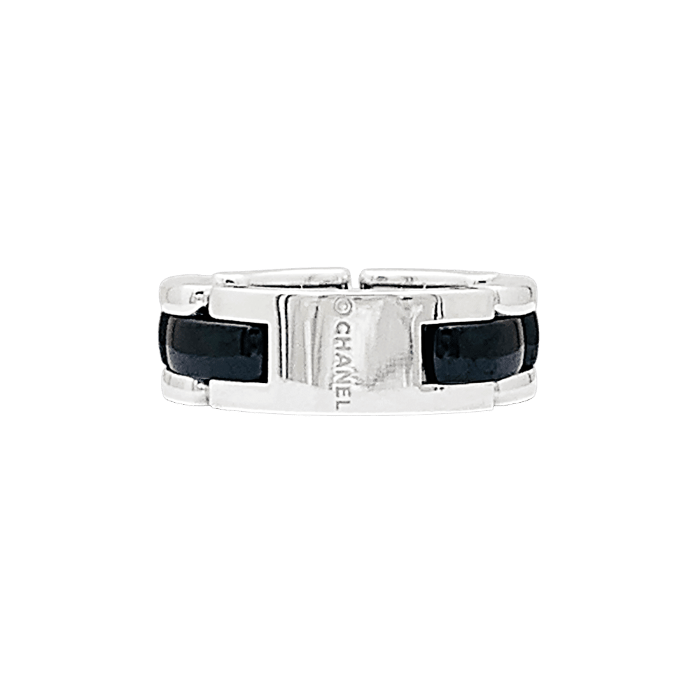 Bague Alliance CHANEL "Ultra" en or blanc et céramique - Castafiore