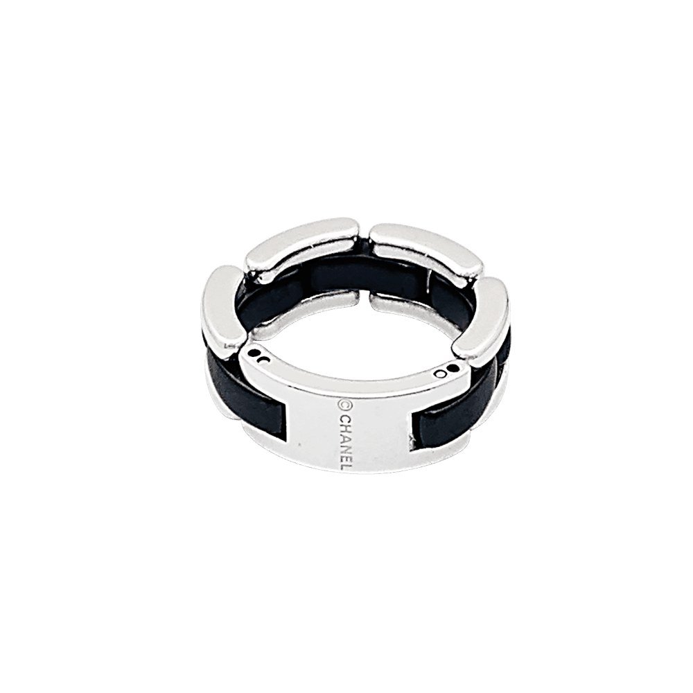 Bague Alliance CHANEL "Ultra" en or blanc et céramique - Castafiore
